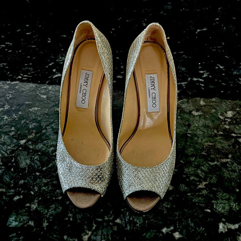 Jimmy Choo Metallic Wedges